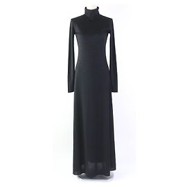 Max Mara High Neck Maxi A-Line Dress Black S Other