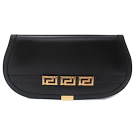 Versace-Versace Leather Clutch Bag Black-Black