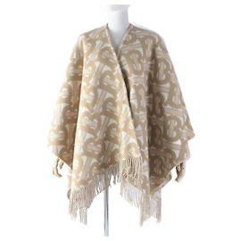 Poncho in lana e cashmere TB Monogram Burberry beige Beige