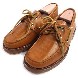 Mocassins en cuir Fendi Zucca 7D1407 Marron