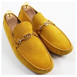 Louis Vuitton-Louis Vuitton Suede Leather Loafers Yellow-Yellow