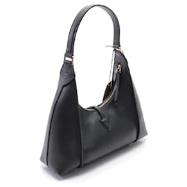 Tod's-Tod's T Timeless Leather Hobo Shoulder Bag-Black