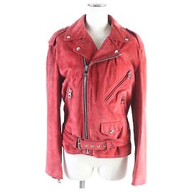Loewe Anagram Lederjacke rot mit doppelter Knopfleiste Rot