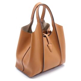 Tod's-Tod's Leather Timeless Mini Handbag Brown-Brown