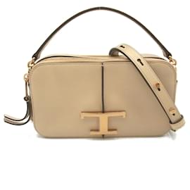 Tod's-Tod's Leather 2way Shoulder Bag Beige-Beige