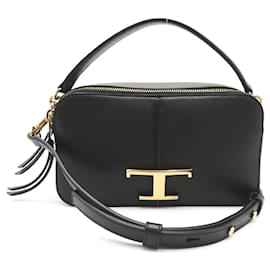Tod's-Tod's Timeless 2way Leather Shoulder Bag Black-Black