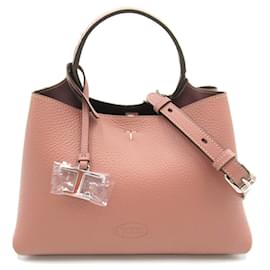 Tod's-Tod's Leather 2way Shoulder Bag Pink-Pink