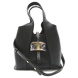 Tod's-Tod's Timeless Leather Mini 2way Shoulder Bag-Black