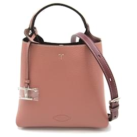 Tod's-Tod's Leather 2way Shoulder Bag Pink/Bordeaux-Pink