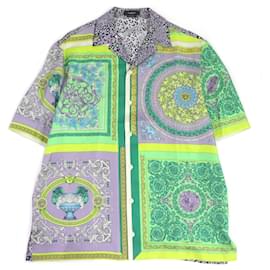 Versace-Versace Silk Baroque Medusa Leopard Shirt-Other