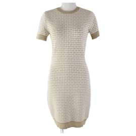 Michael Kors-Michael Kors Monogram Short Sleeve Knit Dress XS-Beige