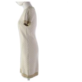 Michael Kors-Michael Kors Monogram Short Sleeve Knit Dress XS-Beige