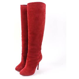 Christian Louboutin Suede Knee-high Boots Red 35 Red