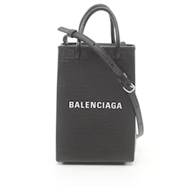 Autre Marque-Balenciaga Leather Phone Holder Crossbody-Other
