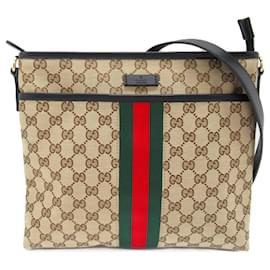 Autre Marque-Gucci Canvas Leather Shoulder Bag 388926-Other