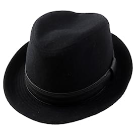Autre Marque-Hermes Cashmere Leather Ribbon Hat Black-Other