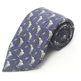 Autre Marque-Hermes Silk Tie Navy Multicolor-Other