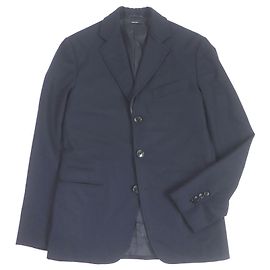 Hermès Blazer de lã Hermes com forro de couro azul marinho 44 Azul marinho