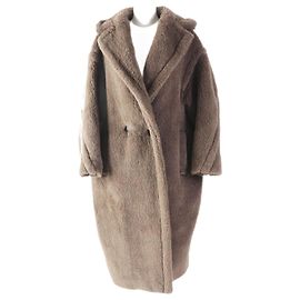 Max Mara Teddy Bear Alpaca Wool Coat Brown S Brown
