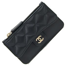 Chanel Black Lambskin Coin Purse Black