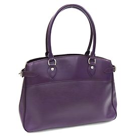 Borsa tote in pelle Epi Louis Vuitton Viola scuro