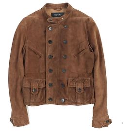 Veste en cuir suédé GUCCI marron 50 Marron