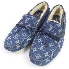 Mocasines de denim Monogram Louis Vuitton azules Azul