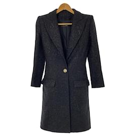 Balmain-Balmain Wool Coat Outerwear Black-Black