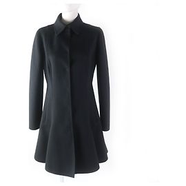 Valentino Wool Cashmere Flare Coat Black 40 Black