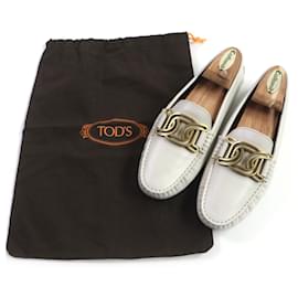 Tod's-Tod's Leather Loafer Shoes Light Gray-Other