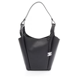 Tod's-Tod's Leather Bucket Shoulder Bag Black-Black