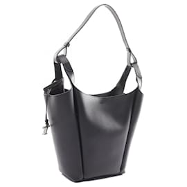 Tod's-Tod's Leather Bucket Shoulder Bag Black-Black