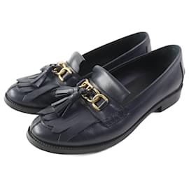 Tod's-Tod's Leather Tassel Loafers Dark Navy 38.5-Other