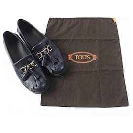 Tod's-Tod's Leather Tassel Loafers Dark Navy 38.5-Other