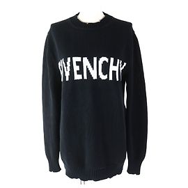 Givenchy camiseta de algodão com logo de manga longa preta S Preto