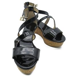 Jimmy Choo Patent Leather Sandals Black Black