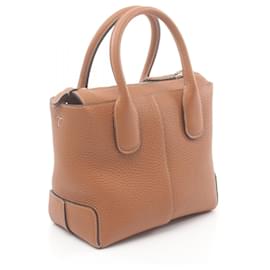 Tod's-Tod's Leather Di Handbag Brown-Brown