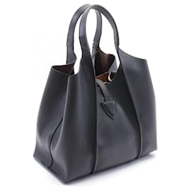 Tod's-Tod's Leather T Timeless Mini Handbag Black-Black