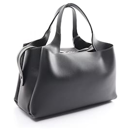 Tod's-Tod's Leather Medium Handbag Black-Black