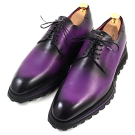 Louis Vuitton-Louis Vuitton Leather Derby Shoes Purple 9-Purple