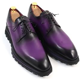 Louis Vuitton-Louis Vuitton Leather Derby Shoes Purple 9-Purple