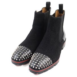 Christian Louboutin Leather Boots Black 41 Studs Black