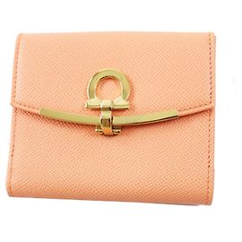 Salvatore Ferragamo Gancini Bifold Wallet Orange Orange