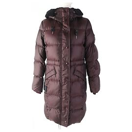 COACH F20500 Nylon Leather Down Coat XS Dark red