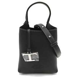 Tod's-Tod's Leather 2way Shoulder Bag Black-Black