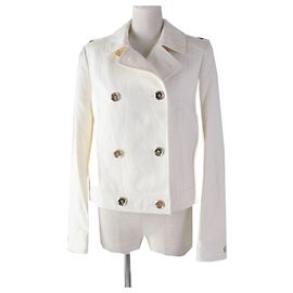 Jaqueta de denim branca M Mulheres COACH Branco