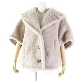 Max Mara Alpaca Wool Coat Beige Women Beige