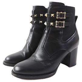 Botas curtas de couro Valentino Rockstud para mulheres Outro