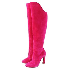 Botas altas de ante rosa Christian Louboutin Otro