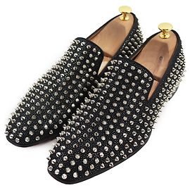 Christian Louboutin Suede Dande Lion Loafers Black